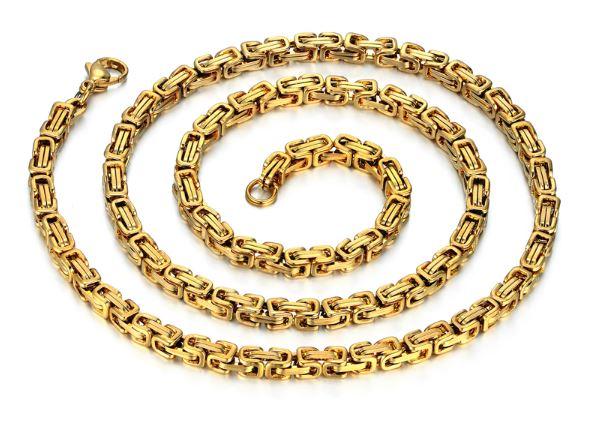 4 MM 14k Gold Plated solid 24" Byzantine Link - Bela Fils BoutiqueNecklacesBela Fils Boutique
